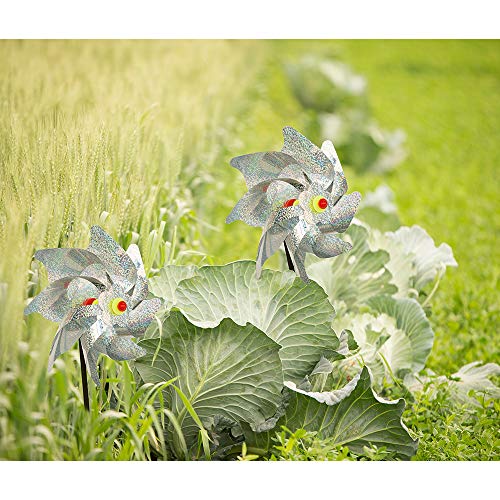 Fanme Sparkly Silver Pinwheels Pin Wheel Holographic Spinners Whirl Reflective Pinwheel Scare Birds Away For Garden Party Lawn Kids Decor (Set Of 8) #TOP2