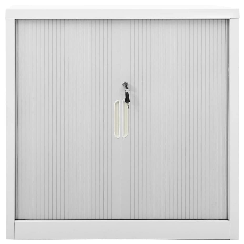 Armadio con ante scorrevoli, in metallo, per aziende, ufficio, scuola, grigio, 90 x 40 x 90 cm