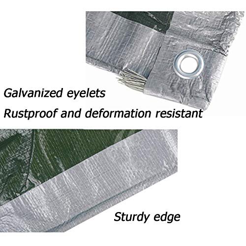 Bâche imperméable très résistante 180 g/m² Gris/Vert armée - Feuille de Sol en PE Feuille de bâche Couverture Balcon Camion extérieur Protection Solaire Anti-Pluie Auvent de Toit R – Image 7