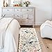 2x6 Washable Hallway Runner Rug: Floral Kitchen Rugs with Non-Slip Backing Vintage Low Pile Entryway Carpet for Living Room Bedroom Ultra Soft Water Resisitant Floor Mat for Bathroom Laudry(2x6,Cream)