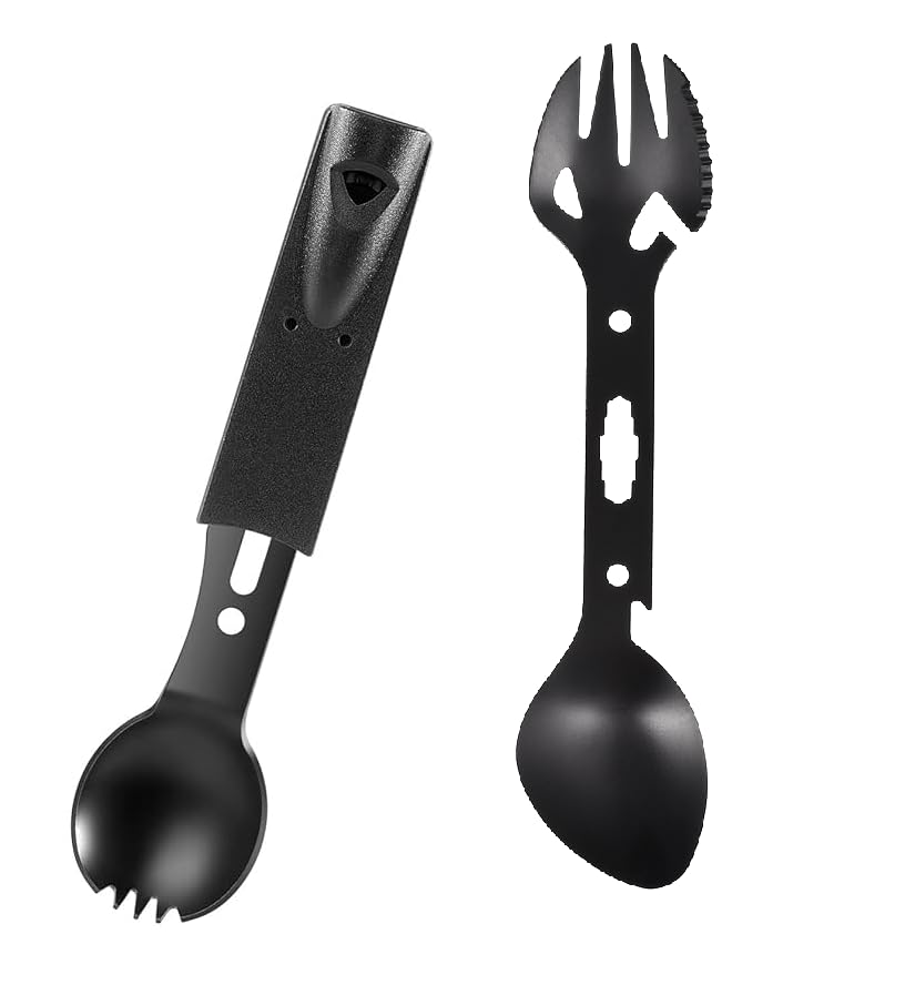 Stainless Steel Multifunctional Camping & Hiking Sporks Set - Heavy Duty, Combination of Various Essential Tools (B0D3PCG85J) Amazon Price History, Amazon Price Tracker