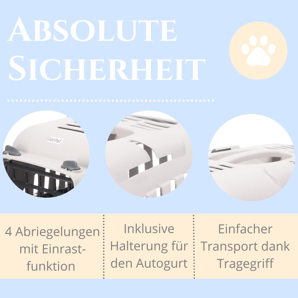 2er Set Hundebox Auto Rückbank Transportbox Katze Katzentransportbox Transportbox Kaninchen Katzenkorb Transport Hundetransportbox Grau