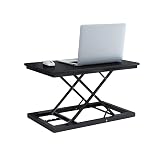 AIMALL Adjustable Height Standing Desk Converter, 23.6×13.7in 6-Gear Sit-Stand Desk Riser with Cold-Rolled Steel Frame, Available in Black/White