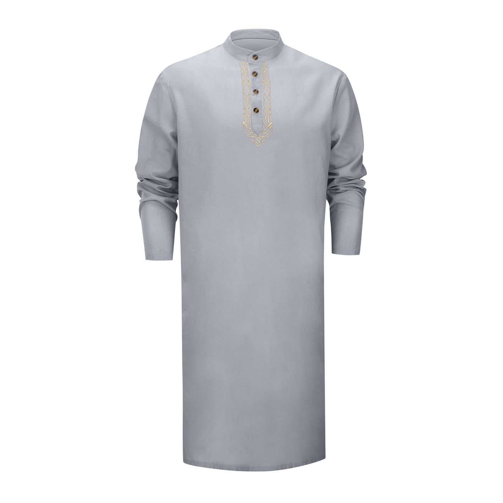 Générique Kurta Homme en Coton et Lin Manches Longues Traditionnel Tunique Indienne pour Méditation et Yoga