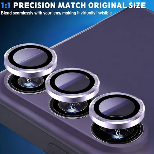 Image of Skinomi Camera Lens Protector Compatible for Samsung Galaxy S26 /S26 Plus [Anti-Scratch] Premium Tempered Glass Film Aluminum Alloy Lens Ring Cover- purple Titanium