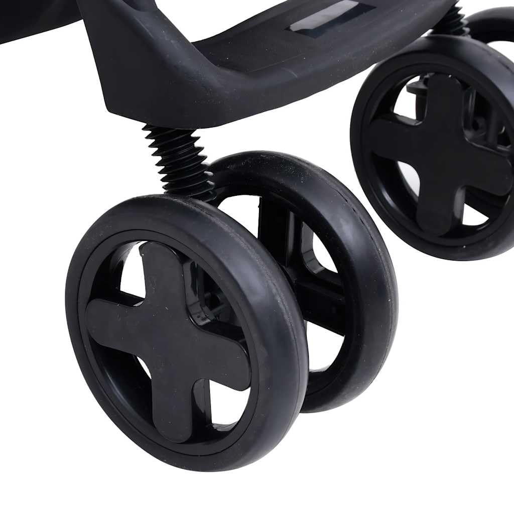 vidaXL Kinderwagen 3-in-1 Klappbar Kombikinderwagen Kinder Baby Buggy Sportwagen Reisebuggy Babywagen Kinderbuggy Babyschale Hellgrau Schwarz Stahl