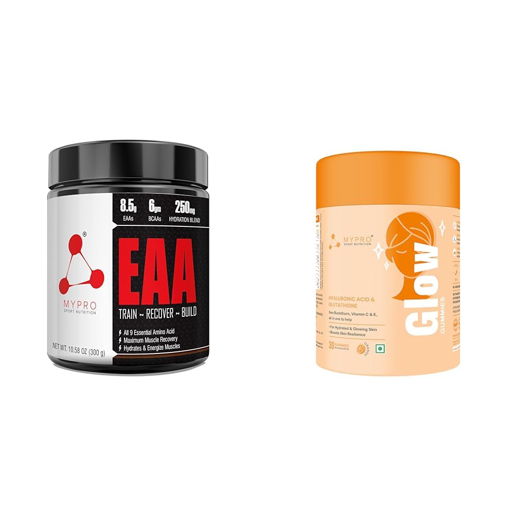 Mypro Sport Nutrition EAA Supplement 8500 mg EAA,6000mg BCAA,992 mg Hydration Blend For Muscle Rec | Mypro Sport Nutrition Glow Skin Gummeis | with Glutathione&hyaluronic Acid,sea Buckthorn,vitamin C-image-28