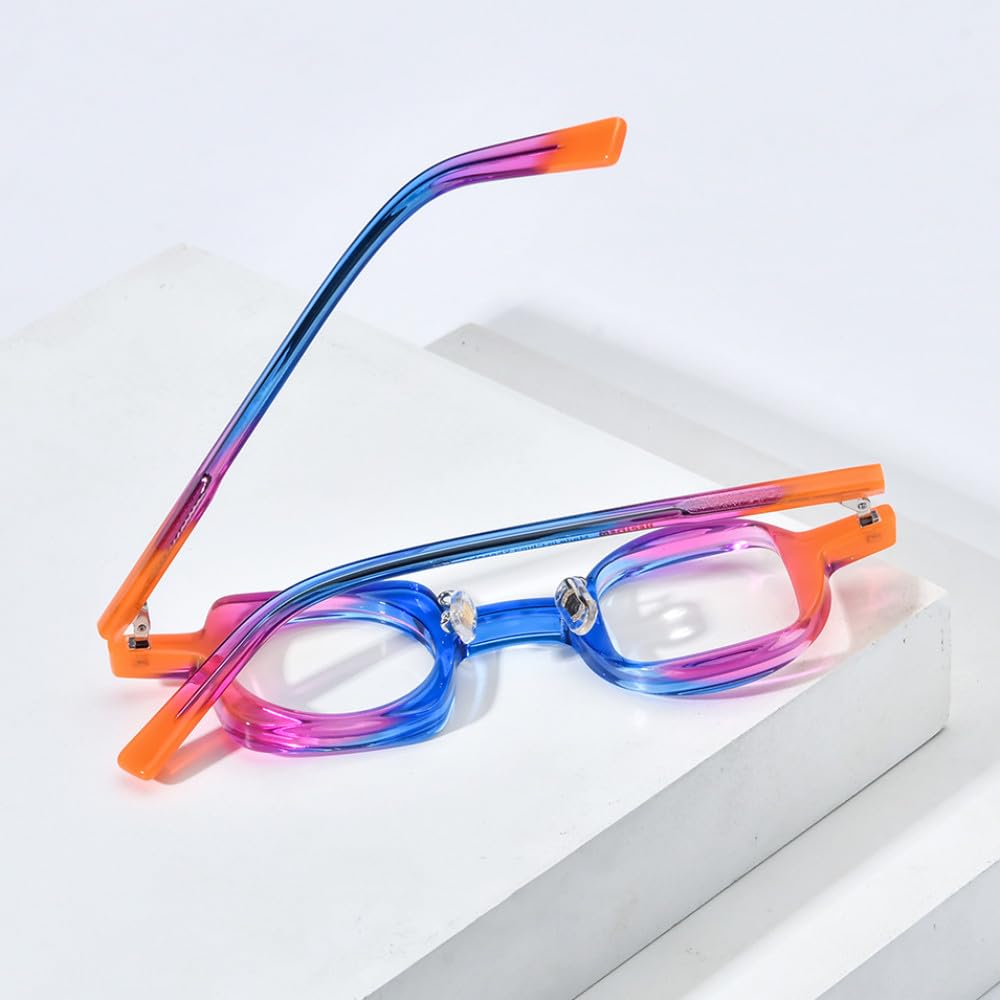 MUTYNE Occhiali da vista in acetato multicolore Montatura da donna Occhiali da vista rotondi da uomo