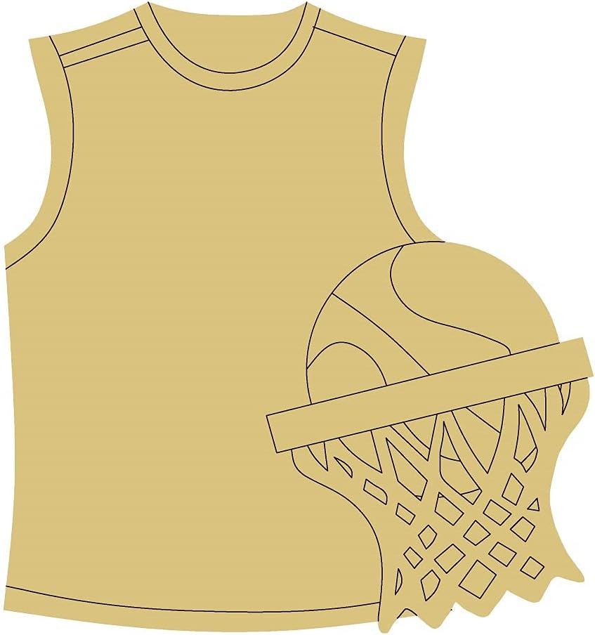 Jersey Design by Lines Cutout Unfinished Wood Sports Theme Sports Team Door Hanger Favorite Player MDF Shaped Canvas Style 4 Art 1 (12)