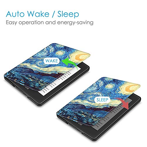 Image of Fintie Slimshell Case for 6 inch Kindle Paperwhite (10th Generation, 2018 Release) - Premium Lightweight PU Leather Cover with Auto Sleep /Wake for Amazon Kindle Paperwhite E-Reader, Starry Night