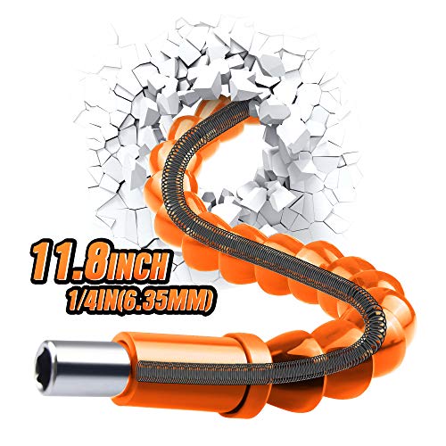Tools Gadgets Gifts For Men Dad - Jelbo Flexible Shaft Drill Bit Extension, Bendable Extender With Magnetic Screwdriver Bit Holder Woodworking Tool Gadget Gift For Men Dad Home(Orange) #TOP5