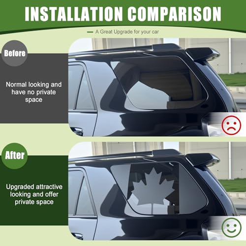 Image of 2PCS Rear Window Decals for 2010-2024 Toyota 4Runner 5th Gen Back Window Glass Side CA Flag Sticker for 4 Runner Exterior Accessories Matte Black(Canadian Flag)