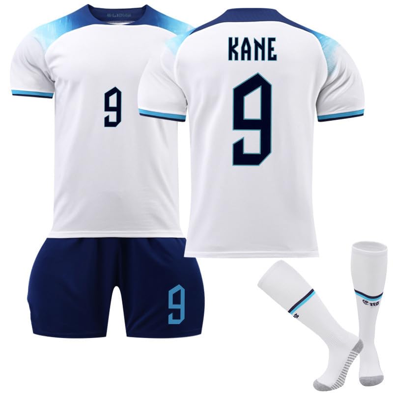 New Eu Cup England Fußball Jersey Anzug White 9 Kane Trikot für Kinder 25...