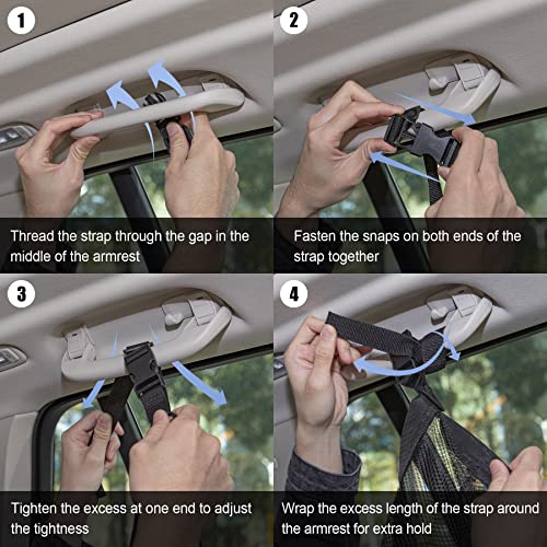 Amiss Car Ceiling Cargo Net Pocket, 31.5" X 20.9" Adjustable Roof Double-Layer And Load-Bearing Storage Net, Car Truck Suv Long Distance Travel Camping Cabana Accessories(Drawstring Style) #TOP3