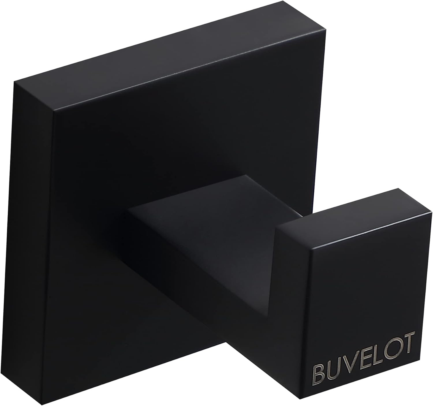 BUVLEOT Bathroom Towel Robe Hook, Wall Mounted, Matte Black,Single,071010-MB Les Series