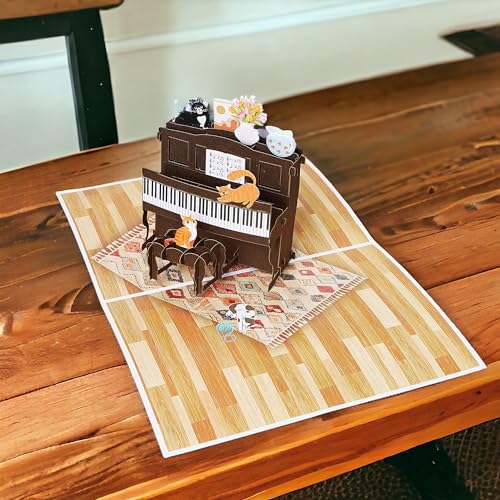 Image of Rykamia Funny Cat Pop Up Birthday Card, Blank Cat Card With Envelop, Birthday Card From Cat, Card With Cats, Cat Mom Gifts, Cat Lover Gifts, Thinking of You, Retirement, Get Well, Thank You Card