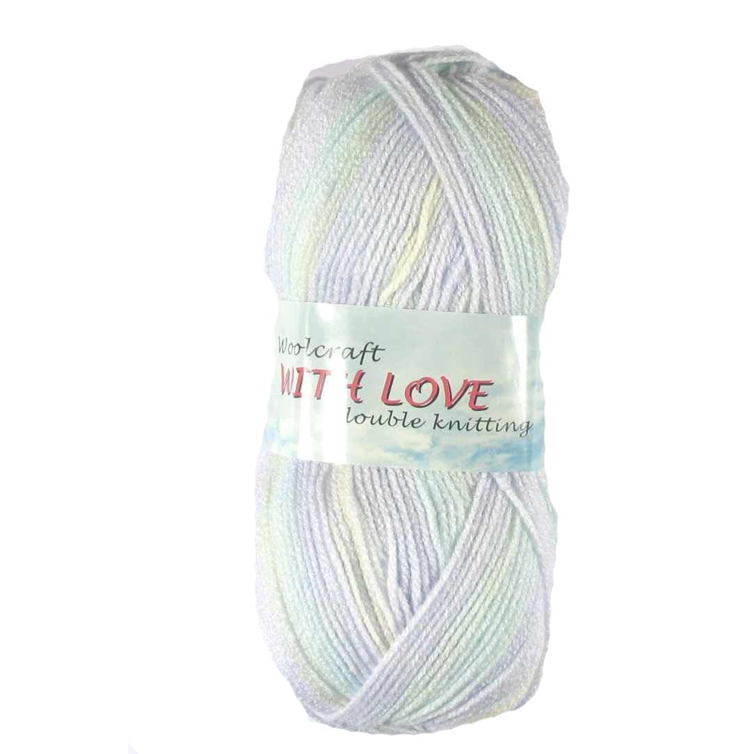 WoolCraft with Love DK Knitting & Crochet Yarn is a Soft, Self-Patterning Yarn. Available in a Selection of Variegated Colours, 100% Acrylic, 300 Metres, 100g Balls, Pack of 3, Ocean