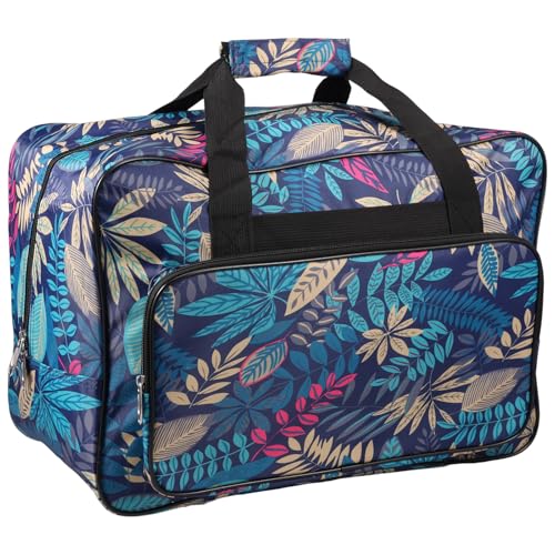 Sesaver Sewing Machine Bag Large Capacity Sewing Machine Carrying Case Oxford Waterproof Tote Storage Bag with Zipper Pockets and Handles(Peacock Green)