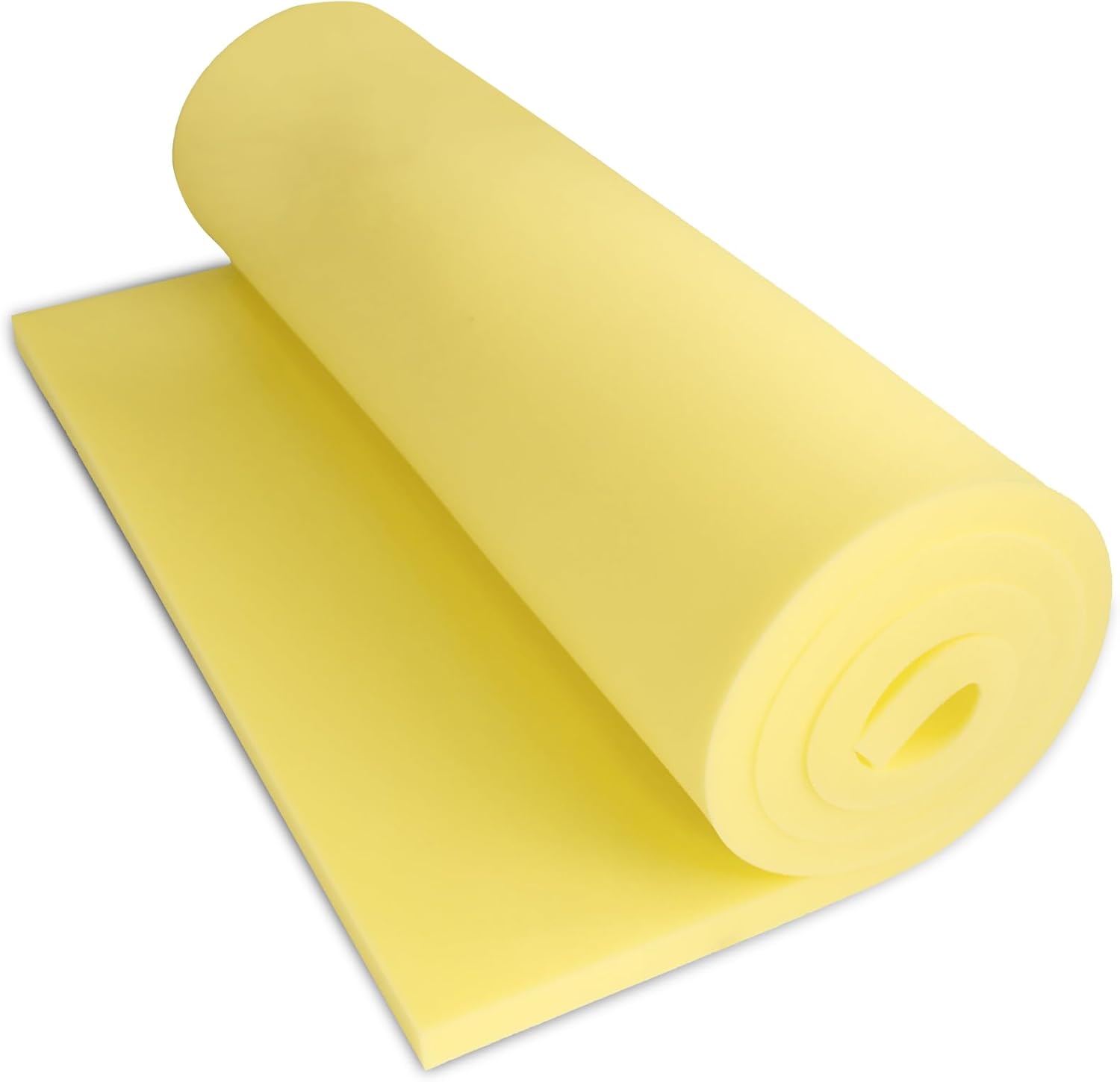 Yellow Foam Board, High-Density Upholstery Foam for Couch Cushion Replacement, Foam Padding for Cushions, Furniture, and DIY Projects, Durable Foam Pad for Chairs, Sofas, and Egg Crate Foam Inserts