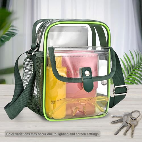 Image of SPODEARS Clear Crossbody Bag for Stadium, Concert, Festival & More - Adjustable Shoulder Strap & Bottle Holder