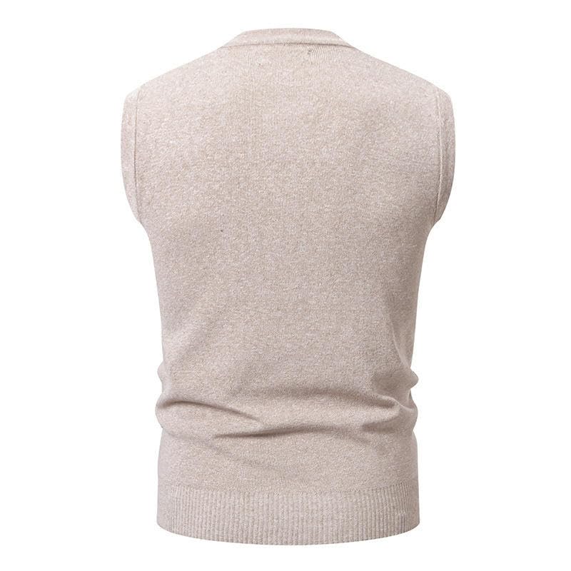 Chaleco de punto con cuello en V para hombre estilo coreano de otoño 5