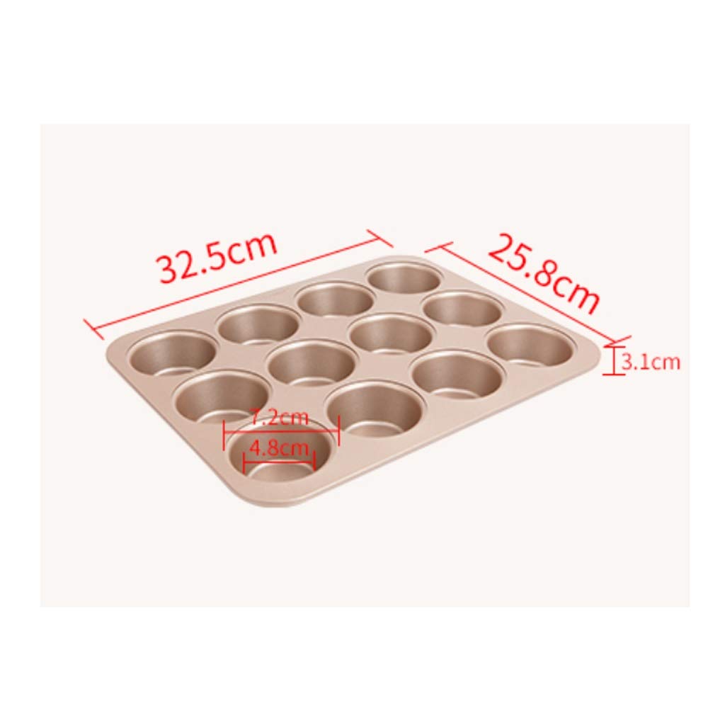 Cake Mold Złoty Duży 12 Nawet kubki Non-Stick Muffin Chleb Małe Ciasto Muffin Mold Formy do pieczenia