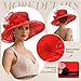 Zando Derby Hats for Women 2026 Church Elegant Organza Victorian Fancy Tea Party Wedding Kentucky Fascinators Fashionable Derby Hat for Women Red Hat