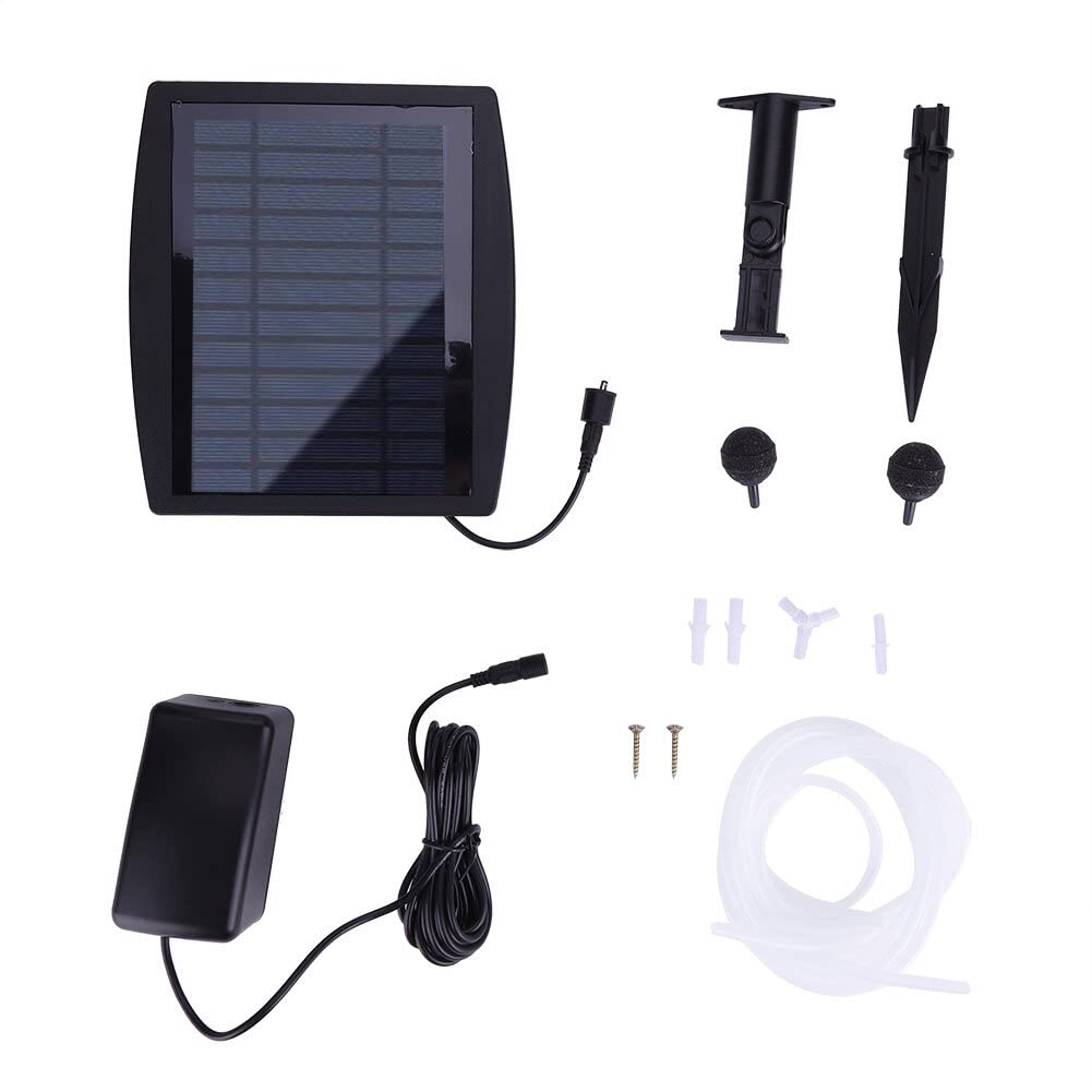 Pompa ad aria ad energia solare, ad energia solare, pompa ad ossigeno solare plug-in per acquario, ossigenatore per acquario, per piscine all'aperto, laghetti, acquari e giardini