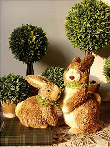 Statue de lapin en paille pour remplacer les décorations de jardin sans âme