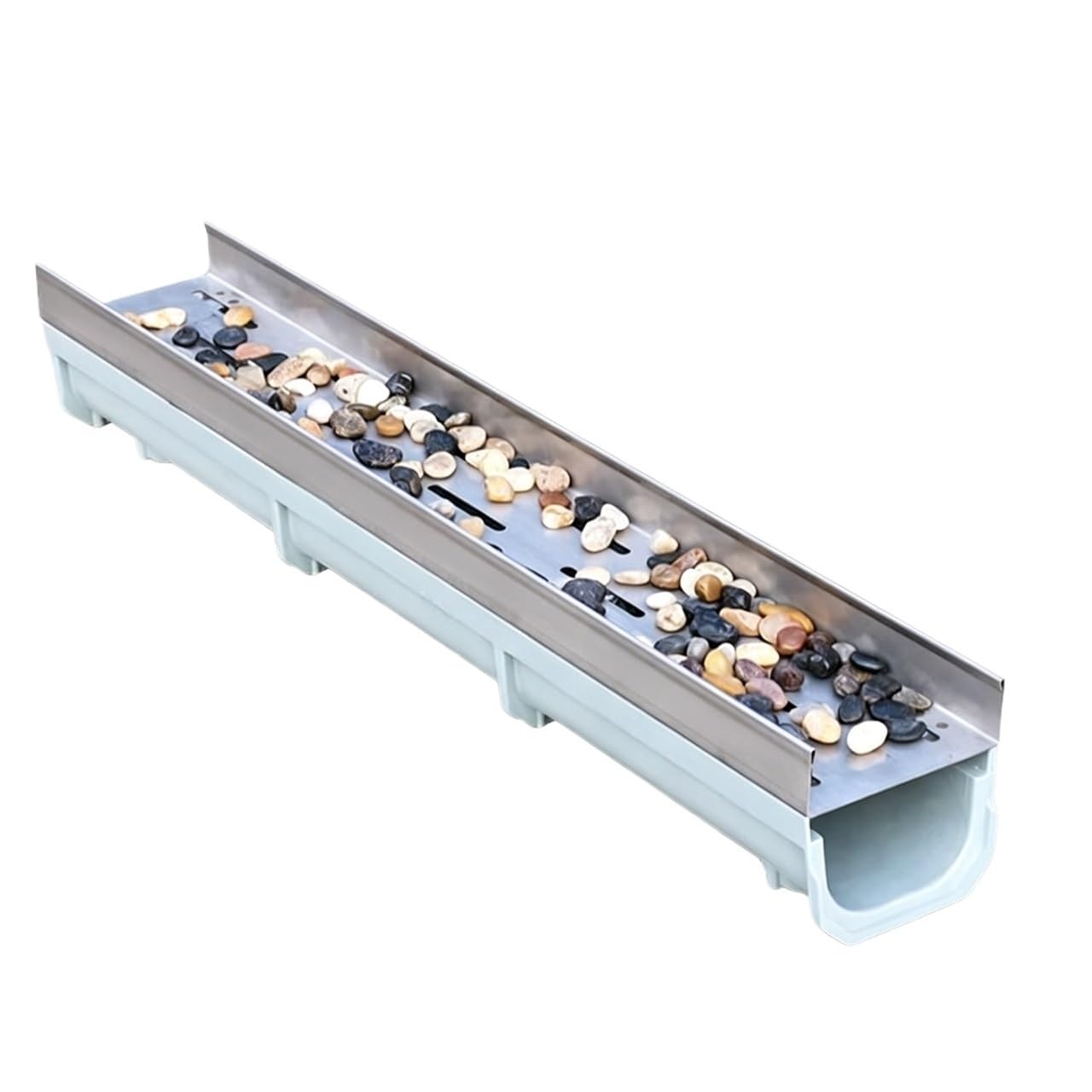 Kit de drenaje de zanja de acero inoxidable, drenaje de ducha lineal resistente con rejilla para aplicaciones en interiores y exteriores, duradero y fácil de instalar