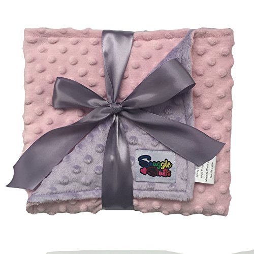 Image of Reversible Unisex Children's Soft Baby Blanket Minky Dot - (Pink /Lavender)