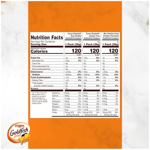 Image of Goldfish Bold Mix Variety Pack Snack Crackers, 1 oz Snack Packs, 30 Ct Box