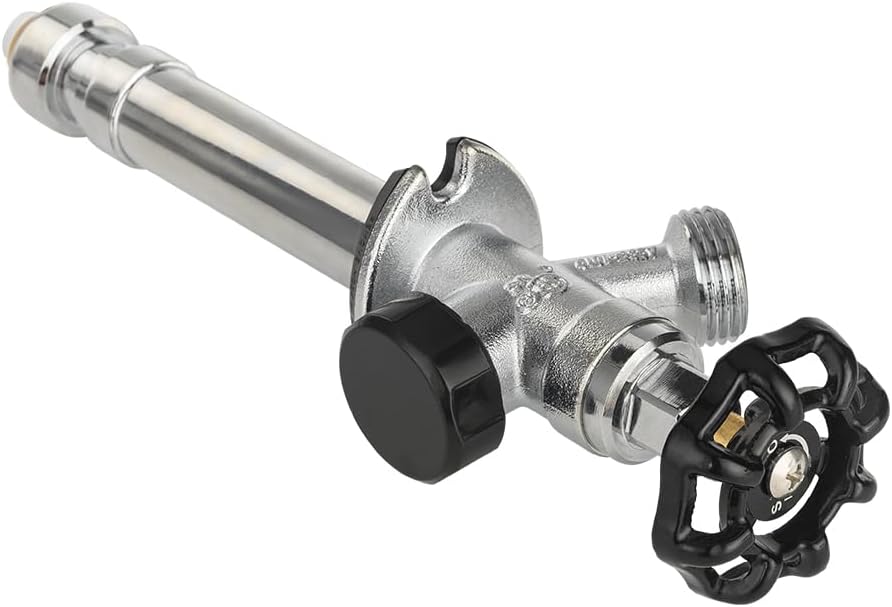 EFIELD 4-inch Anti-Siphon Frost Free Sillcock 1/2 inch Push Fit X 3/4 inch Hose Bibb, Chrome Plated Brass Body (4-inch Length),(SILLCOCK035)