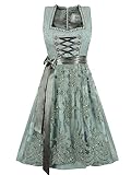 Almbock Exklusive Trachtenkleider | Midi Dirndl grün mit Made in Germany | Dirndl Knielang zur Hochzeit oder Volksfest in Größe 40