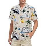 Funny Hawaiian Shirt for Men Short Sleeve Cruise Duck Button Up Shirt Mens Beach Tropical Vacation Aloha Shirt S