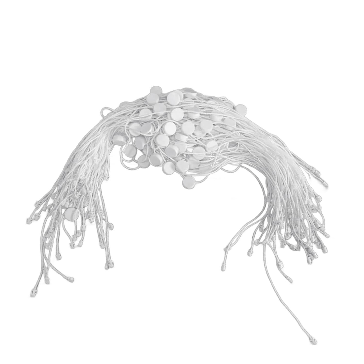 Aakriti Double-Sided Nylon Hang Tag String Ideal for Clothing, Gift Bags, Tags, Shoes, Buckles, Belts, Labels, Pockets, Luggage, 23.4cm Long (Round Snap Lock Tag Pin White 500pcs)