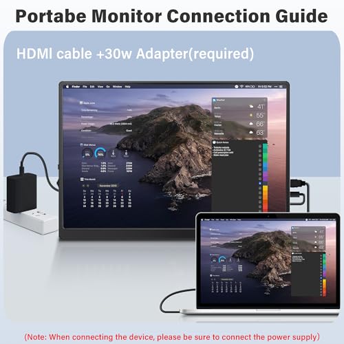 Image of Bisprico 10.5 inch Portable Monitor, 1280P USB-C HDMI Second External Monitor for Laptop,PC,Mac Phone,PS,Xbox,Swich,IPS Ultra-Thin Zero Frame Gaming Display /Protective Case