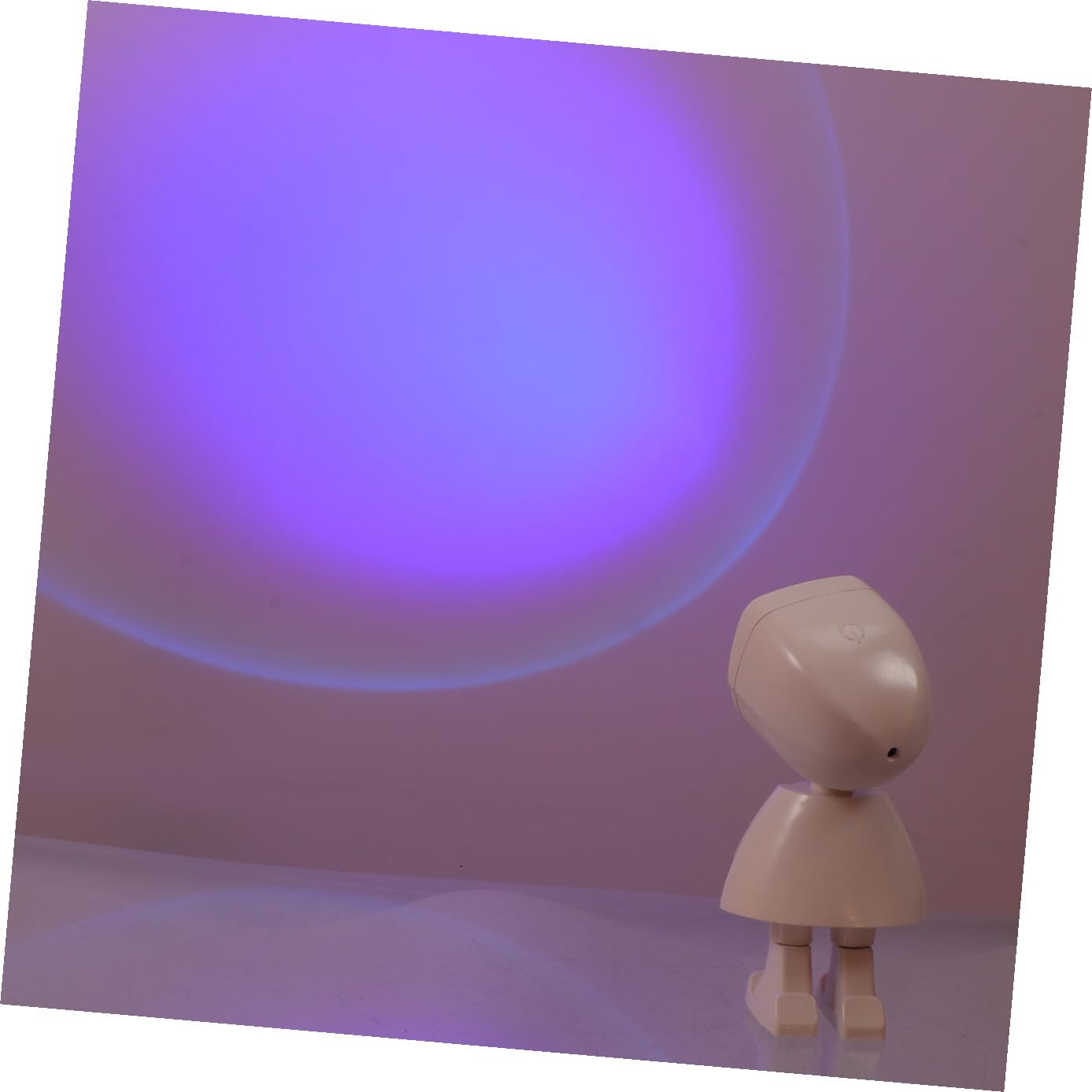 Lámpara de Proyección de Atardecer Material Acrílico y Abs Forma de Robot Mini, Luz Ambiental Púrpura para Decoración del Hogar y Fotografía