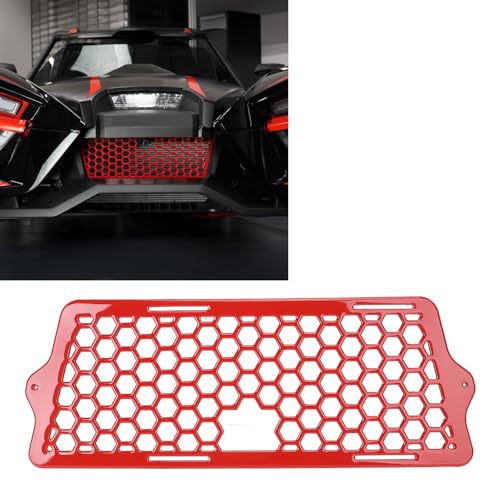 Rejilla delantera ligera y fácil de instalar con acabado rojo elegante para coche 4