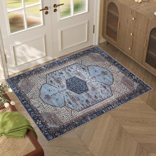Tapis de cuisine devant évier 80x200 bleu tapis de passage