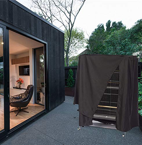 Flr Universal Bird Cage Cover, Breathable Material Good Night Cover For Parrot Waterproof Durable Outdoor Large Bird Cage Cover - Black #TOP3