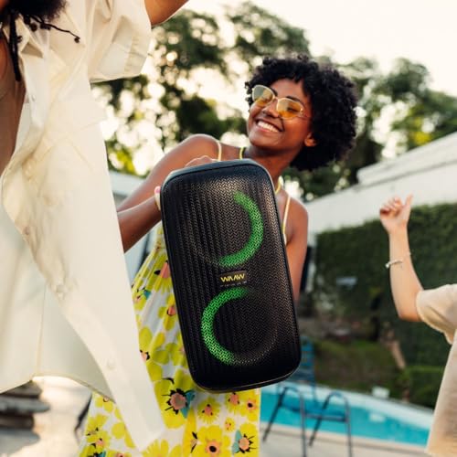 WAAW by ALOK Caixa de Som INFINITE 100 Bluetooth, Tipo Torre, Até 14h de Autonomia, 4 Alto-Falantes, TWS, 100W RMS glide