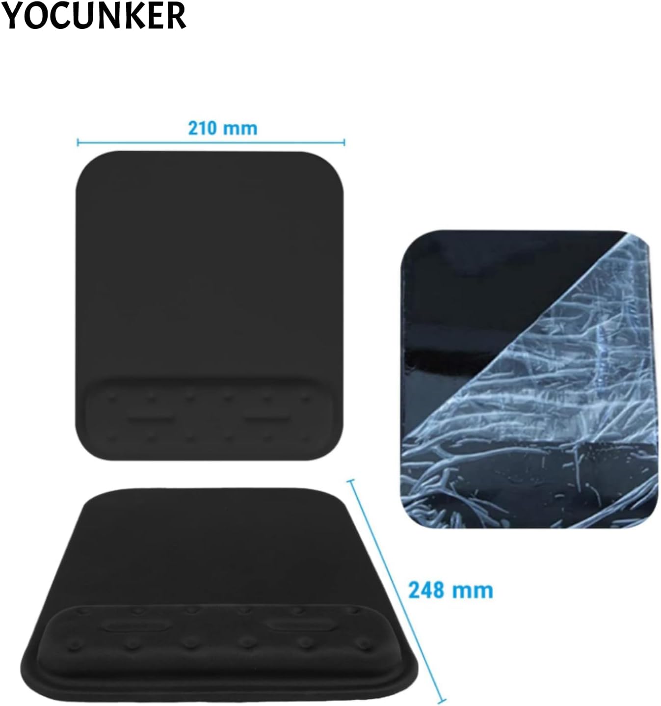 Keyboard Wrist Rest and Mouse Pad with Wrist Rest 2 Pieces, Computer Wrist Cushion, Memory Foam Hand Rest Arm Rest, Palm Rest for Laptop PC, 2 Piece Set, Length 45cm+25cm (Black)