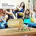 VIVOHOME 11 Inch x 8 Inch Brass Plated Raffle Drum Lottery Spinning Drawing with Wooden Turning Handle Holds 2500 Tickets