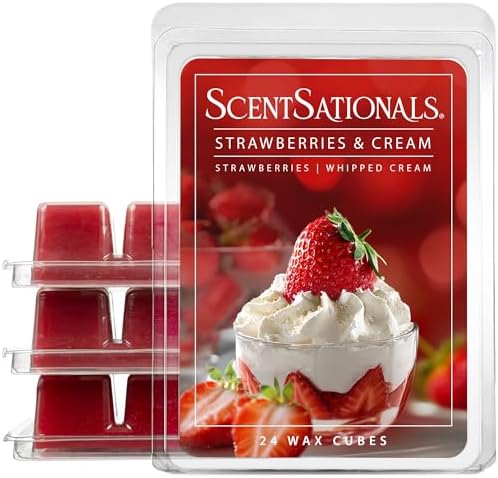 ScentSationals Strawberries & Cream Scented Wax Melts 10oz (24 Cubes)