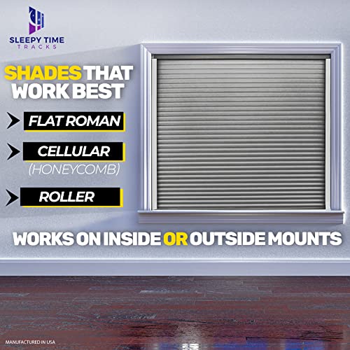 Side Tracks For Blackout Shades-Introducing New Sleepy Time Tracks-Lite The Permanent Solution To Block Light Along The Edges Of Your Room Darkening Shades-(72" White Permanent) #TOP7