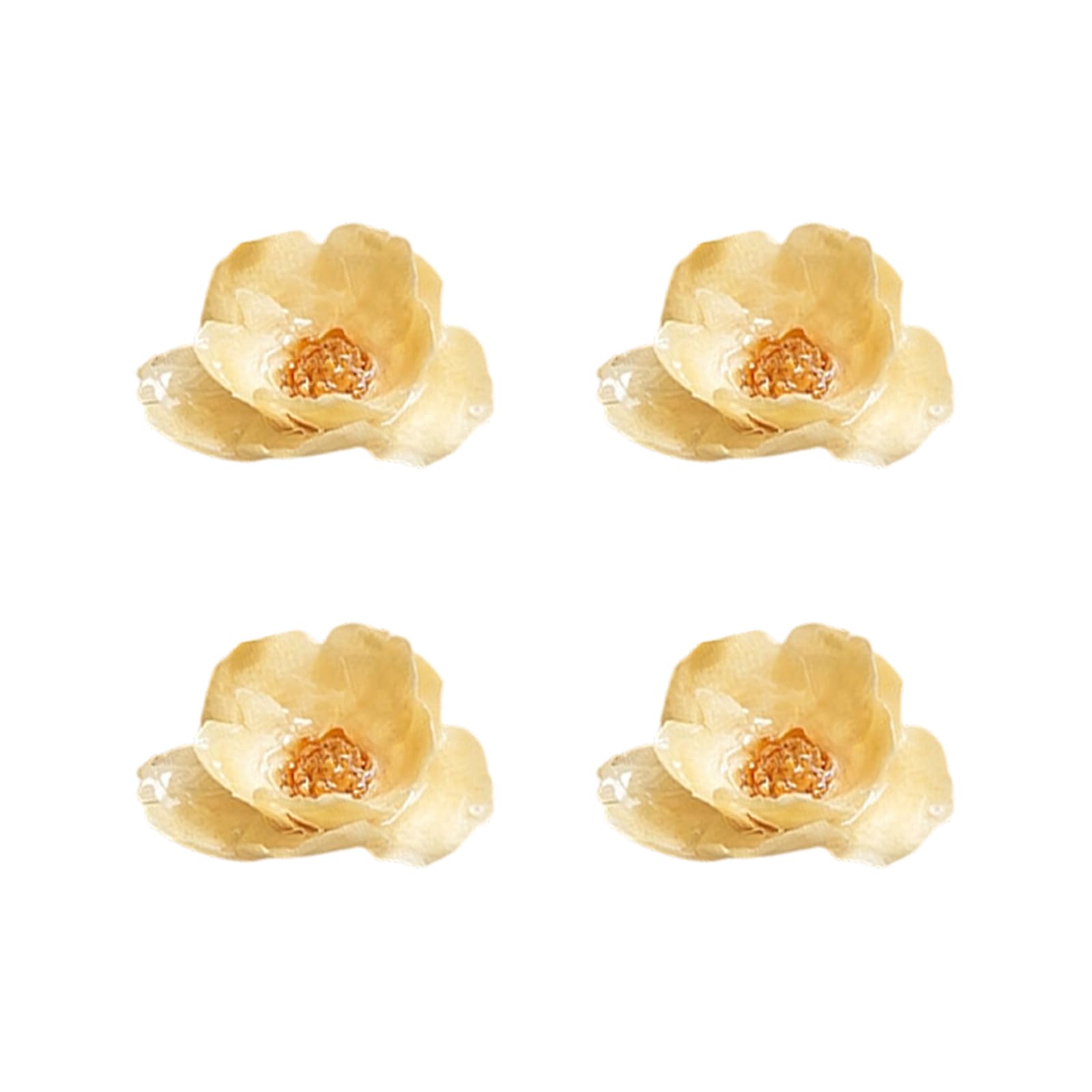 Shntig White 4Pcs Plastomer Simulation Dried Flower For Jewelry Accessories Earrings Bracelets Decoration Colorful Plastomer Dried Pressed Flower For Resin Molds Blossomy Charm Beads