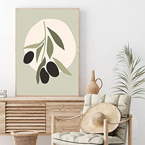 Peinture style nordique plantes vertes sérénité et minimalisme pour salon