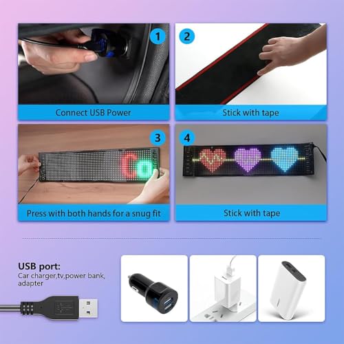 Señal LED para automóvil programable con bluetooth que evita avisos invisibles 8