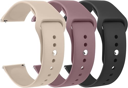 Vancle Correa de reloj de silicona de liberación rápida 0.787 in 0.866 in, correa de repuesto deportiva suave y transpirable para Samsung Galaxy